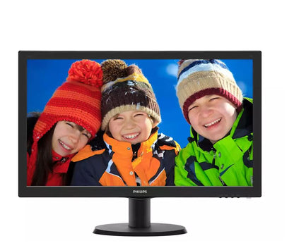 Philips 243V5QHSBA/71  23.6" W-LED Monitor | With Vesa mount 100x 100mm | Connectivity : VGA, DVI, HDMI(VGA Cable Included) | Full HD Resolution: 1920 x 1080 | Warranty : 3 years 3/3/0