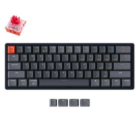 Keychron K12 Wireless Optical (Hot-Swappable) RGB Backlight Aluminum Frame Mechanical Keyboard Red Switch (K12F1)