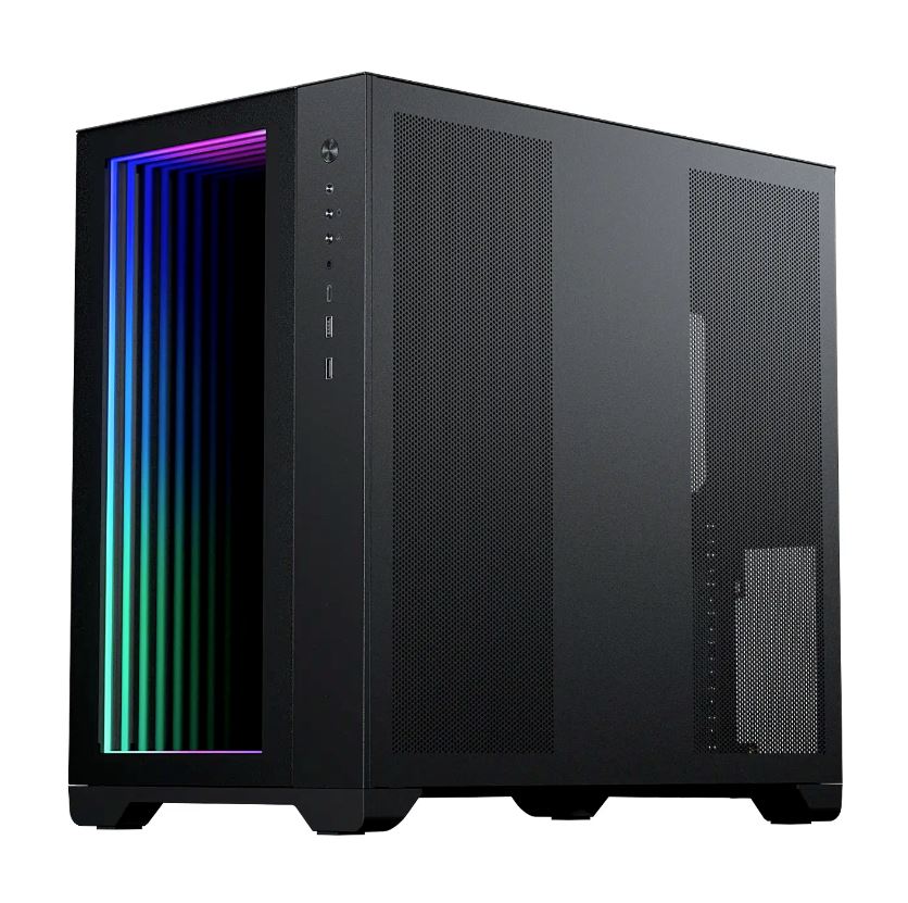 MagniumGear NEO Qube 2 IM, Dual Chamber ATX Mid-Tower, Digital-RGB Infinity Mirror Front Panel, Front I/O USB Type C, Tempered Glass Panels(MG-NE620QI)