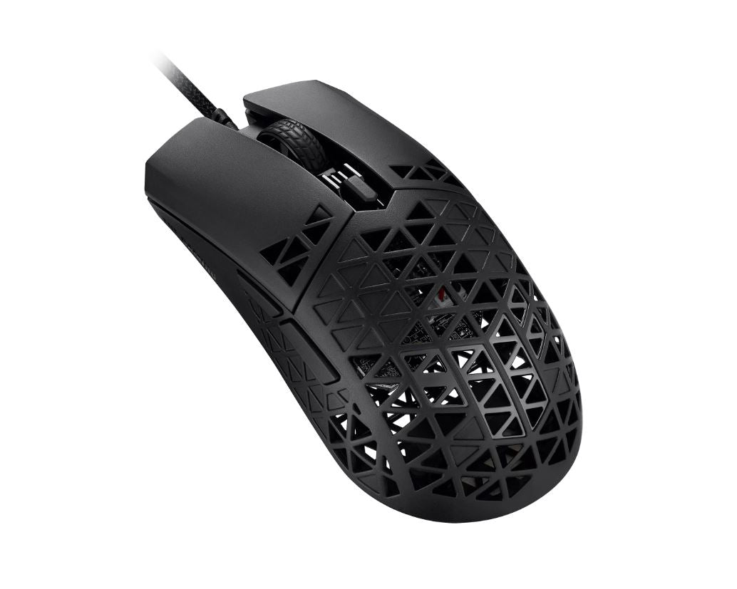 ASUS TUF Gaming M4 Air  lightweight wired gaming mouse with 16,000 dpi sensor, six programmable buttons, ultralight Air Shell, IPX6 water resistance , ASUS Antibacterial Guard, TUF Gaming Paracord and pure PTFE feet