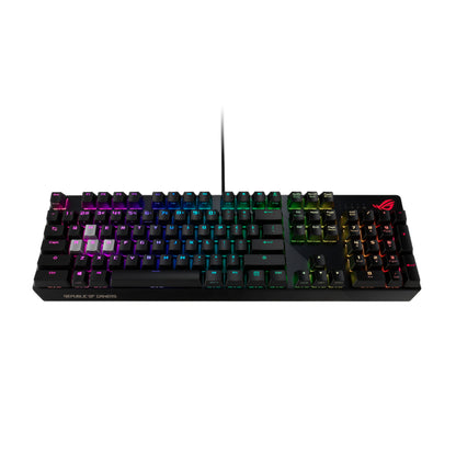 ASUS ROG Strix Scope RGB wired mechanical gaming keyboard with Cherry MX switches, aluminum frame, Aura Sync lighting and additional silver WASD for FPS games(MX)(BLUE)