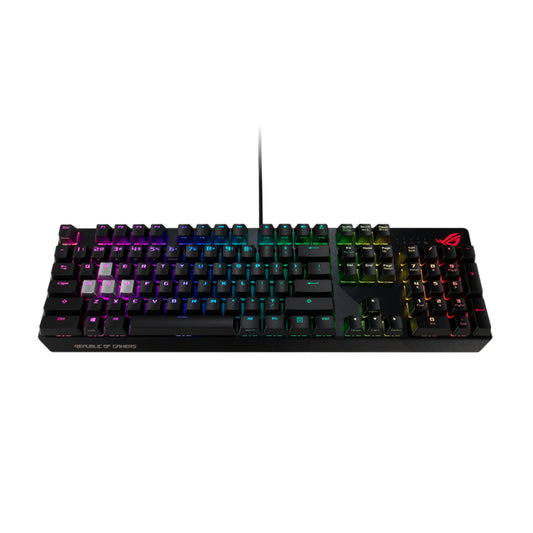 ASUS ROG Strix Scope RGB wired mechanical gaming keyboard with Cherry MX switches, aluminum frame, Aura Sync lighting and additional silver WASD for FPS games(MX)(BLUE)