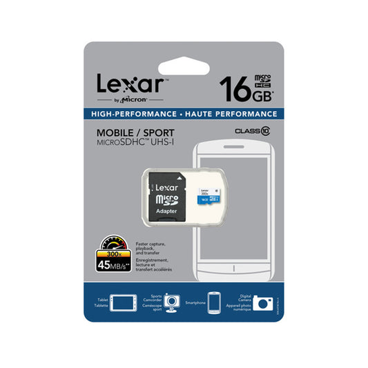 Lexar 16GB High Performance 300x microSDHC Memory Card