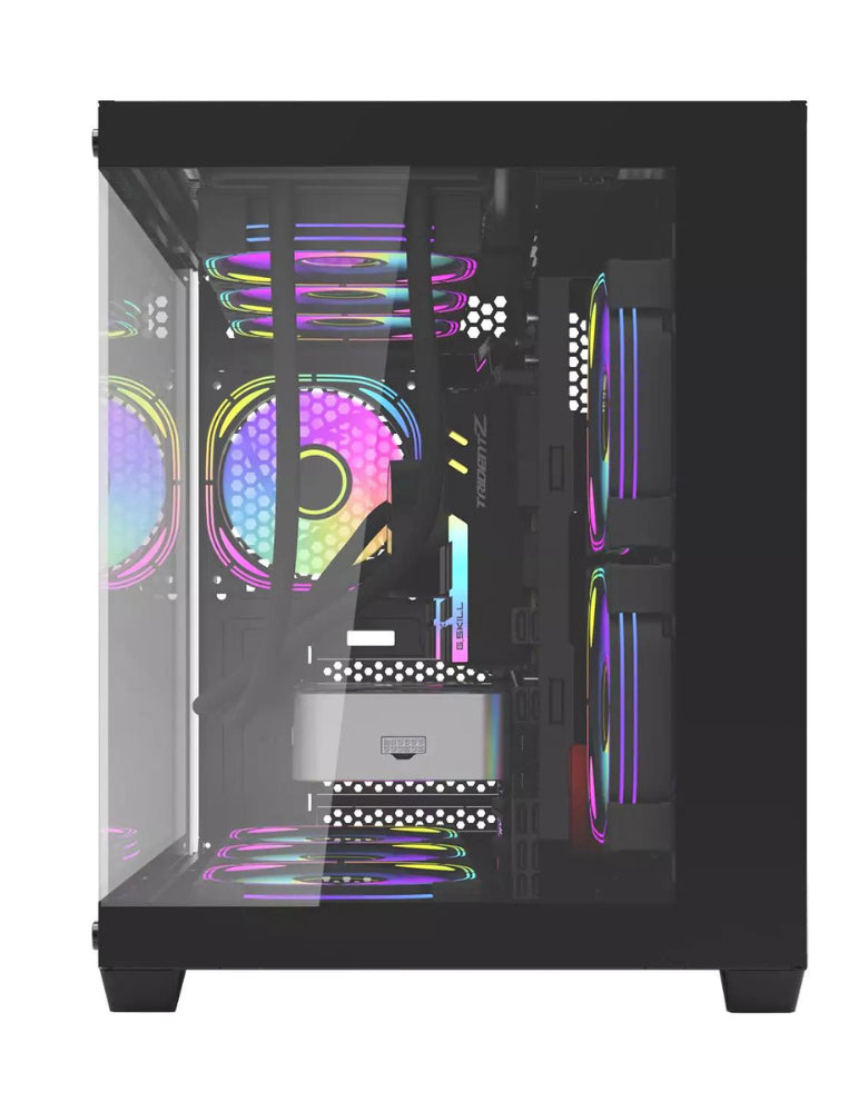 DarkFlash C285MP Exquisite M-ATX PC Case Tempered Glass (Black/White)