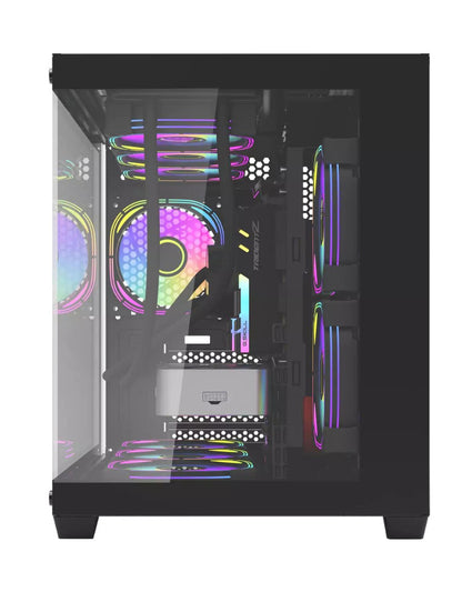 DarkFlash C285MP Exquisite M-ATX PC Case Tempered Glass (Black/White)