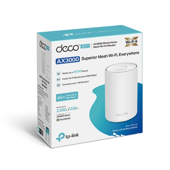 Tp-Link Deco X50-4G I 4G+ AX3000 Whole Home Mesh WiFi 6 Gateway (Availability based on region)