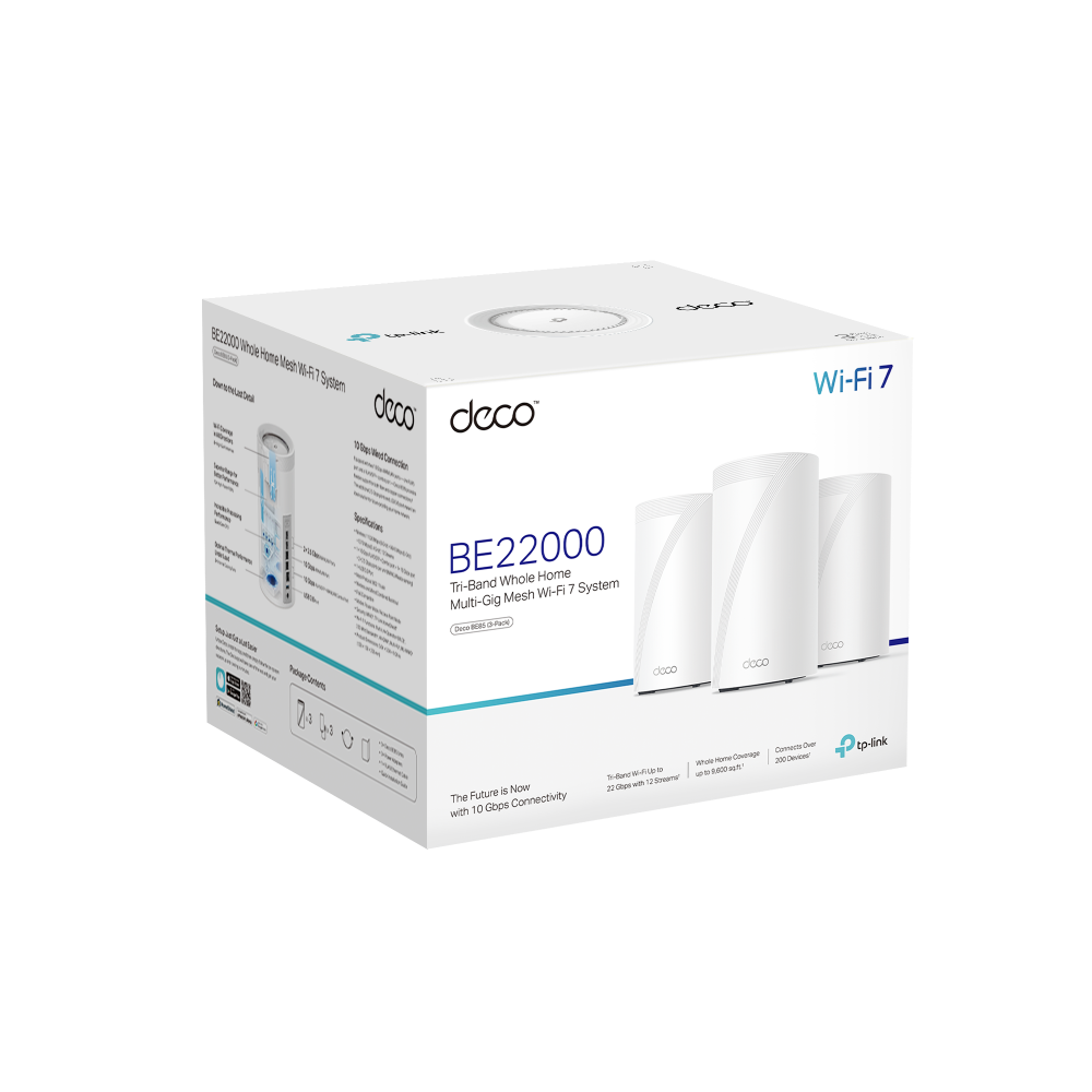 Tp-Link Deco BE85 I BE22000 Tri-Band Whole Home Mesh WiFi 7 System