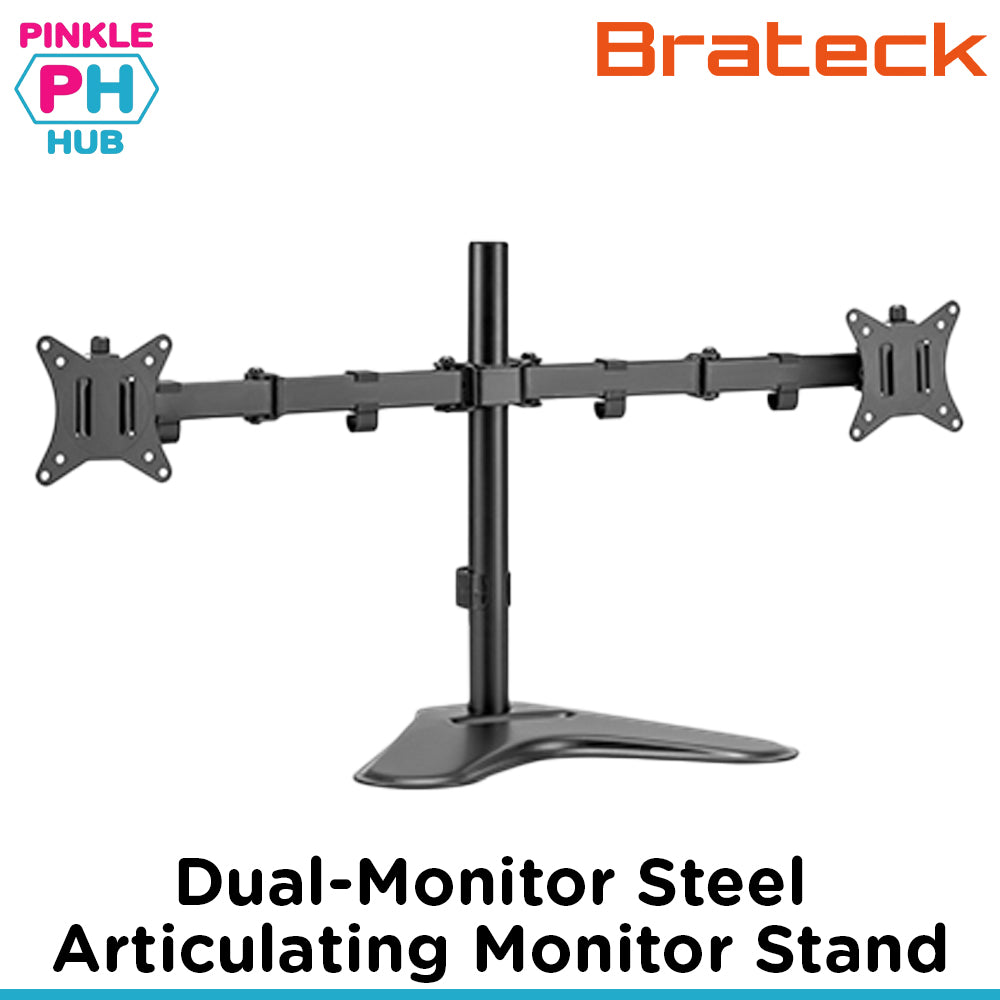 BRATECK Dual-Monitor Steel Articulating Monitor Stand