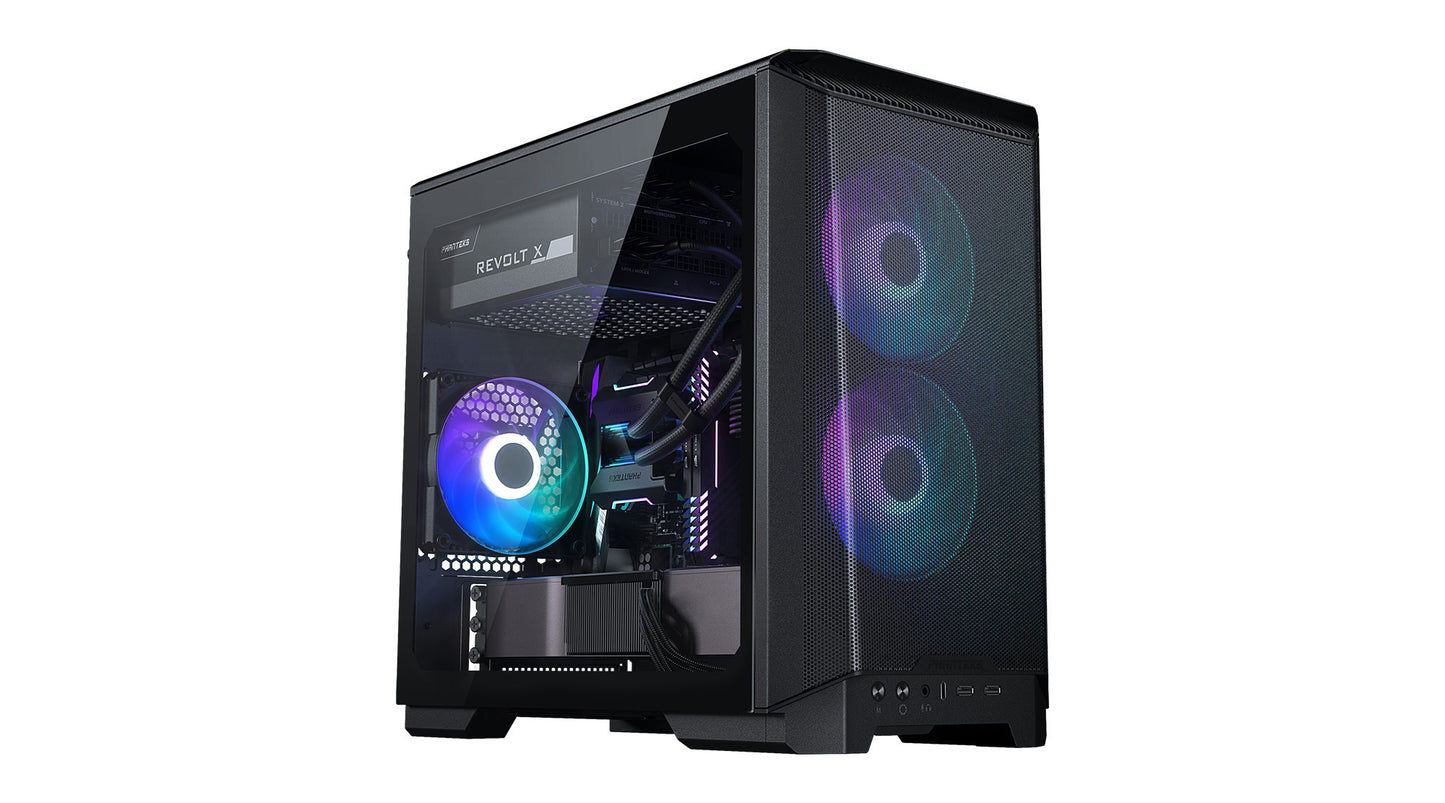 Phanteks Eclipse P200A D-RGB, high Airflow Ultra-fine mesh Design, Mini-ITX Tower, Digital-RGB Lighting, 120mm D-RGB case Fans, Tempered Glass (PH-EC200ATG_DBK01)