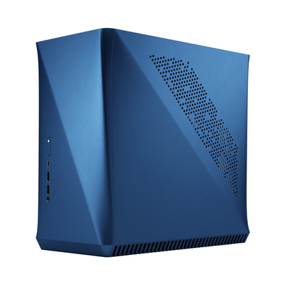 Fractal Design Era ITX - Cobalt -Anodized Aluminum/Steel Mini-ITX Compact Modular Small Form Factor Computer Case with Dark Tint Tempered Glass Top Panel