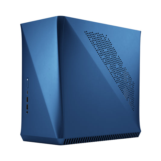 Fractal Design Era ITX - Cobalt -Anodized Aluminum/Steel Mini-ITX Compact Modular Small Form Factor Computer Case with Dark Tint Tempered Glass Top Panel