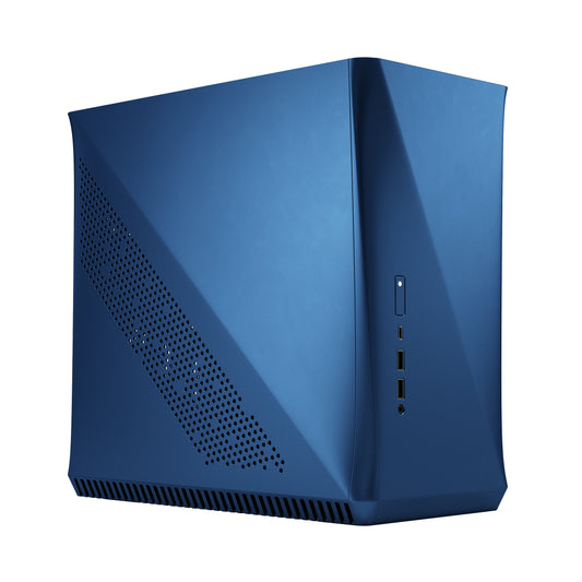 Fractal Design Era ITX - Cobalt -Anodized Aluminum/Steel Mini-ITX Compact Modular Small Form Factor Computer Case with Dark Tint Tempered Glass Top Panel