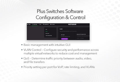 NETGEAR 16-Port PoE+ Gigabit Ethernet Plus Switch (180W) with 1 SFP Port (GS316EP-100PES)