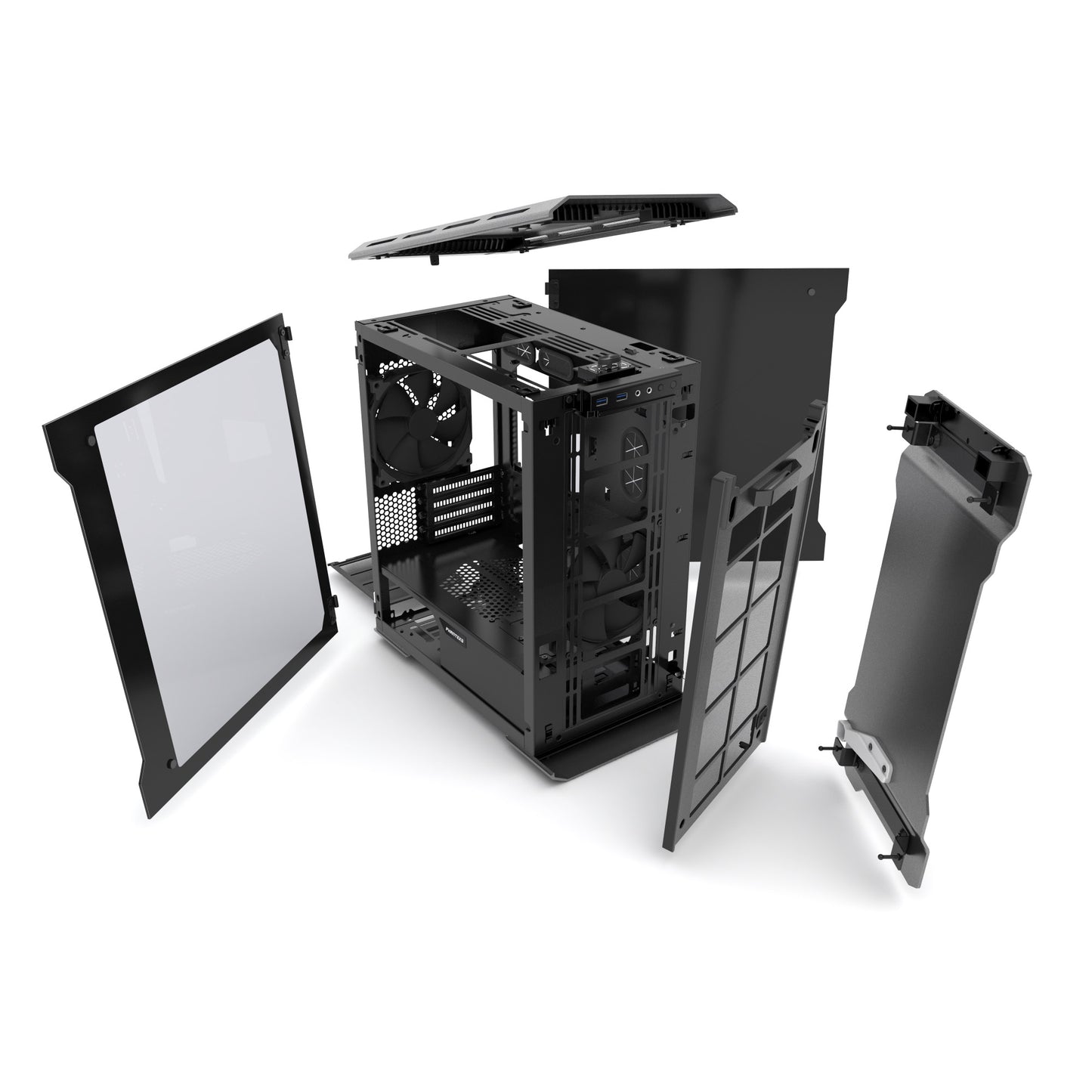 Phanteks Evolv mATX Tempered Glass Aluminum Exterior RGB LED Illumination Micro Tower Case (PH-ES314ETG)