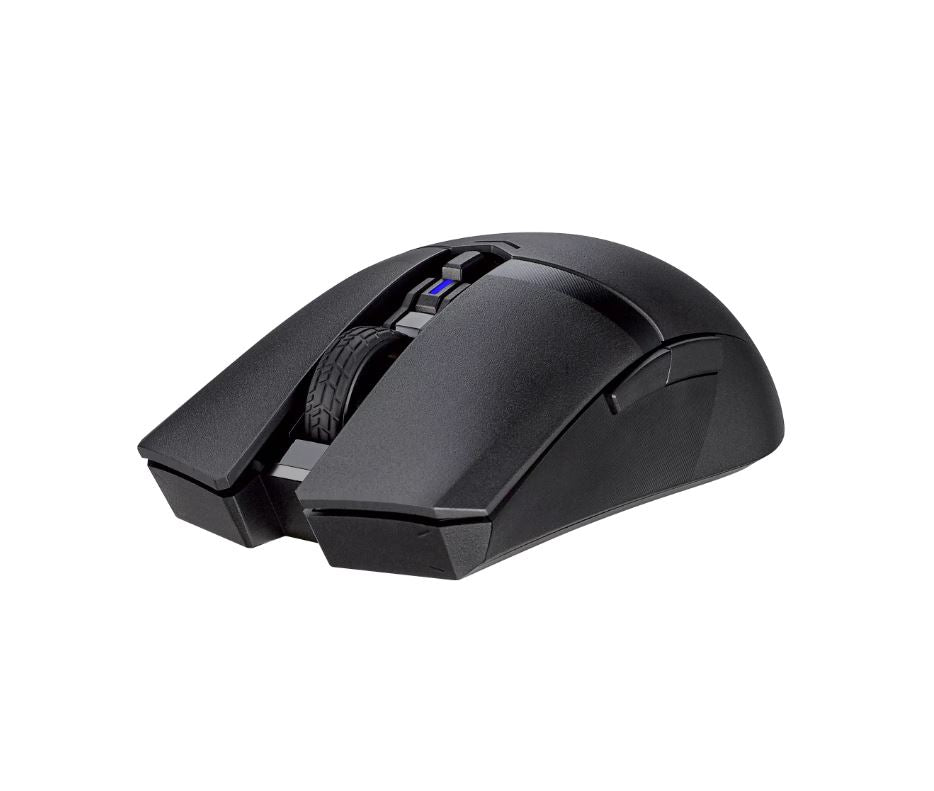 ASUS TUF Gaming M4 Wireless lightweight ambidextrous gaming mouse with dual wireless modes, a 12,000 dpi sensor, six programmable buttons, PBT top cover with ASUS Antibacterial Guard, 100% PTFE mouse feet and Armoury Crate.