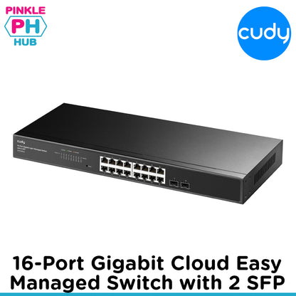 Cudy 16-Port Gigabit Cloud Easy-Managed Switch with 2 SFP
