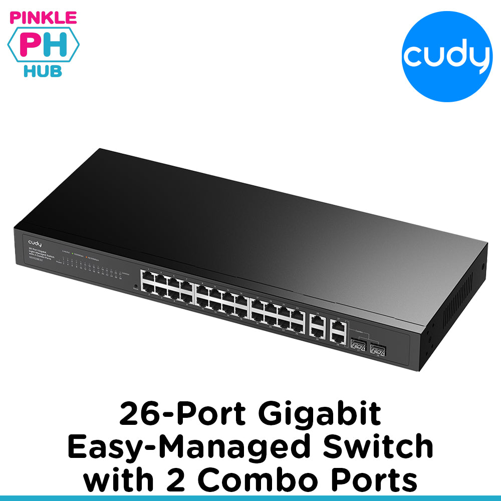Cudy 26-Port Gigabit Easy-Managed Switch with 2 Combo Ports