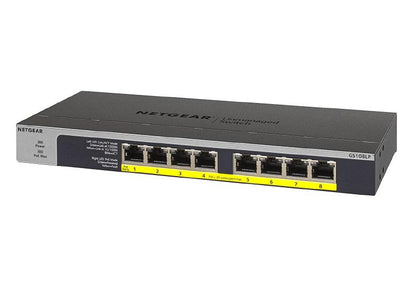 NETGEAR 8-Port Gigabit Ethernet PoE+ Unmanaged Switch with FlexPoE 60W (GS108LP-100AJS)