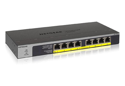 NETGEAR 8-Port Gigabit Ethernet PoE+ Unmanaged Switch with FlexPoE 60W (GS108LP-100AJS)