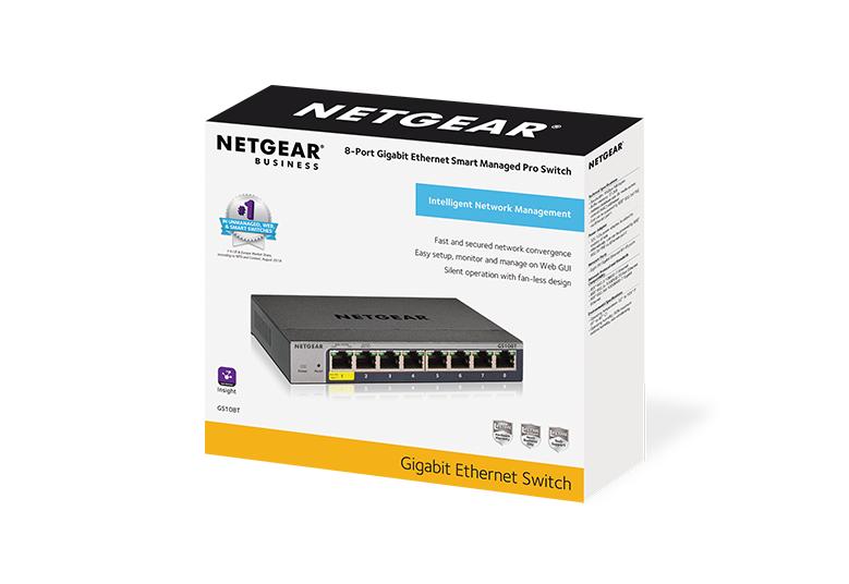 NETGEAR 8-Port Gigabit Ethernet Smart Switch with Cloud Management (GS108T-300PES)