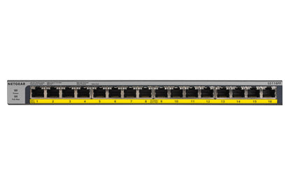 NETGEAR 16-Port Gigabit Ethernet High-Power Unmanaged PoE+ Switch with FlexPoE 183W (GS116PP-100AJS)