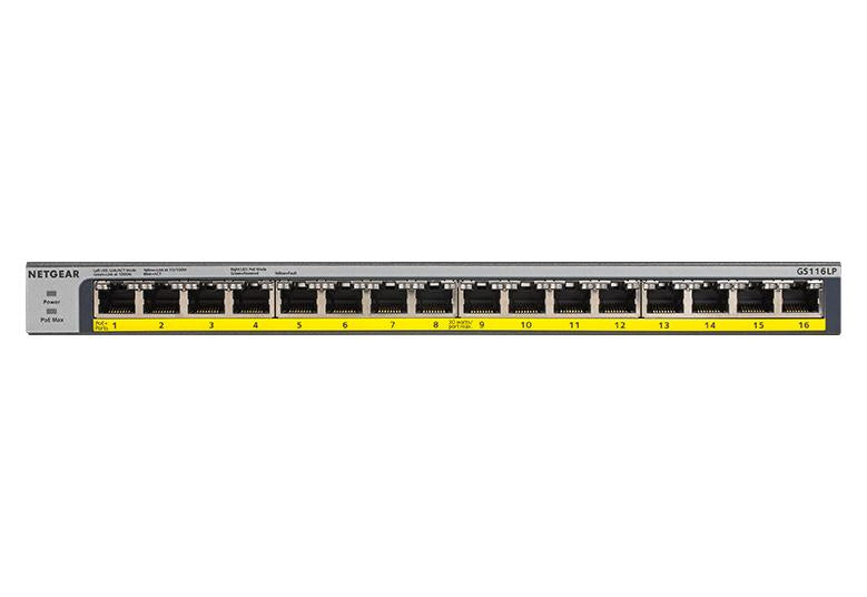 NETGEAR 16-Port Gigabit Ethernet Unmanaged PoE+ Switch with FlexPoE 76W (GS116LP-100AJS)