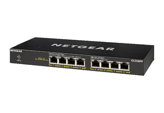 NETGEAR 8-Port Gigabit Ethernet SOHO PoE+ Unmanaged Switch 83W (GS308PP-100NAS)