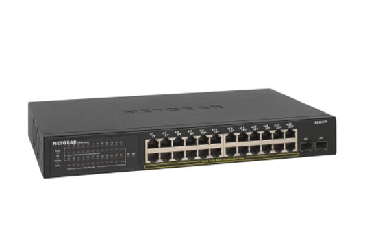NETGEAR S350 Smart Switches 24-Port Gigabit Ethernet PoE+ Smart Switch with 2 Dedicated SFP Ports 180W (GS324TP-100AJS)