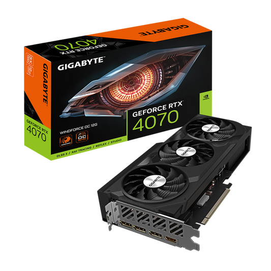 GIGABYTE GeForce RTX™ 4070 WINDFORCE OC 12G (GV-N4070WF3OC-12GD)