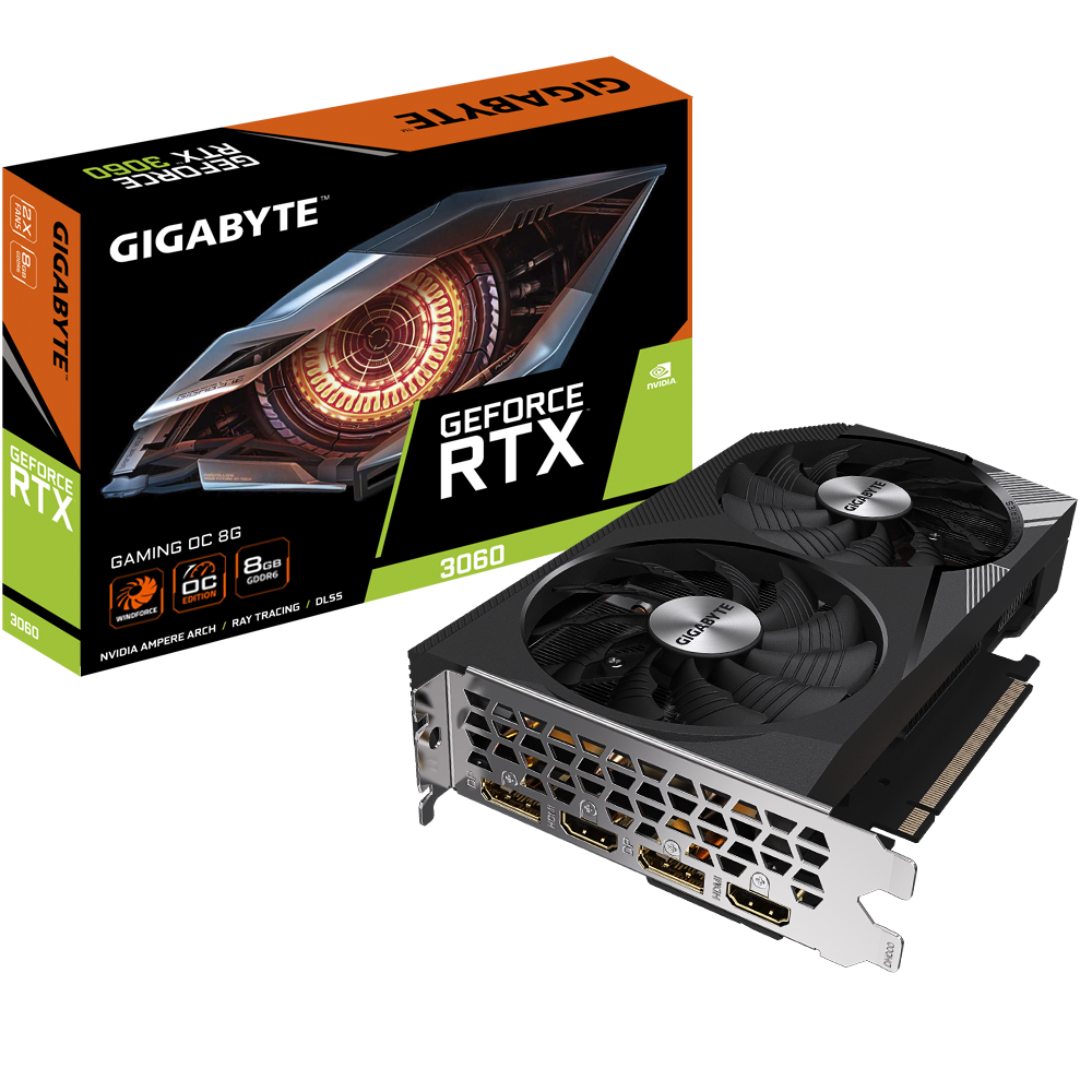 GIGABYTE GeForce RTX™ 3060 GAMING OC 8G (rev. 1.0) rev. 2.0 (GV-N3060GAMING-OC-8GD-2.0)