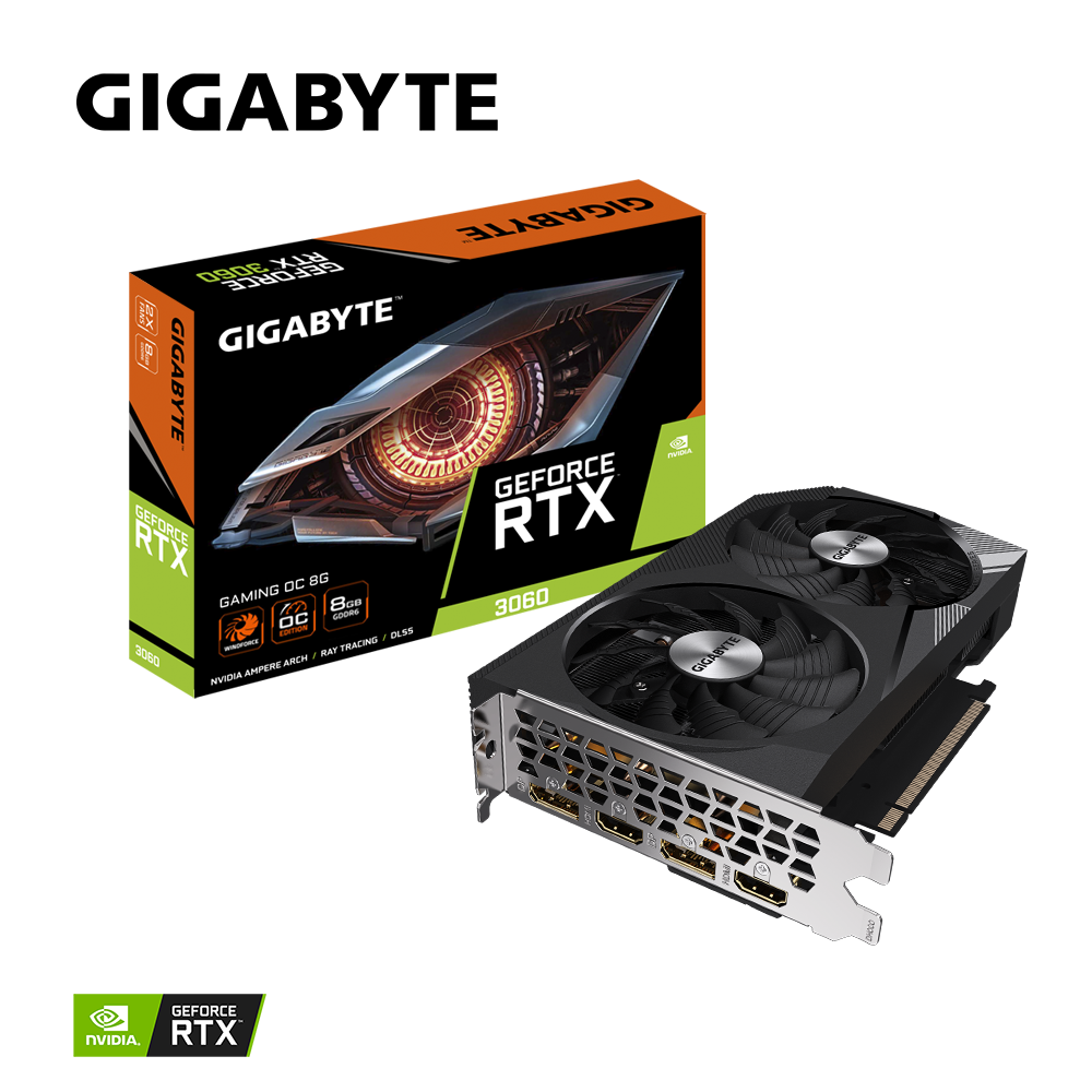 GIGABYTE GeForce RTX™ 3060 GAMING OC 8G (rev. 1.0) rev. 2.0 (GV-N3060GAMING-OC-8GD-2.0)