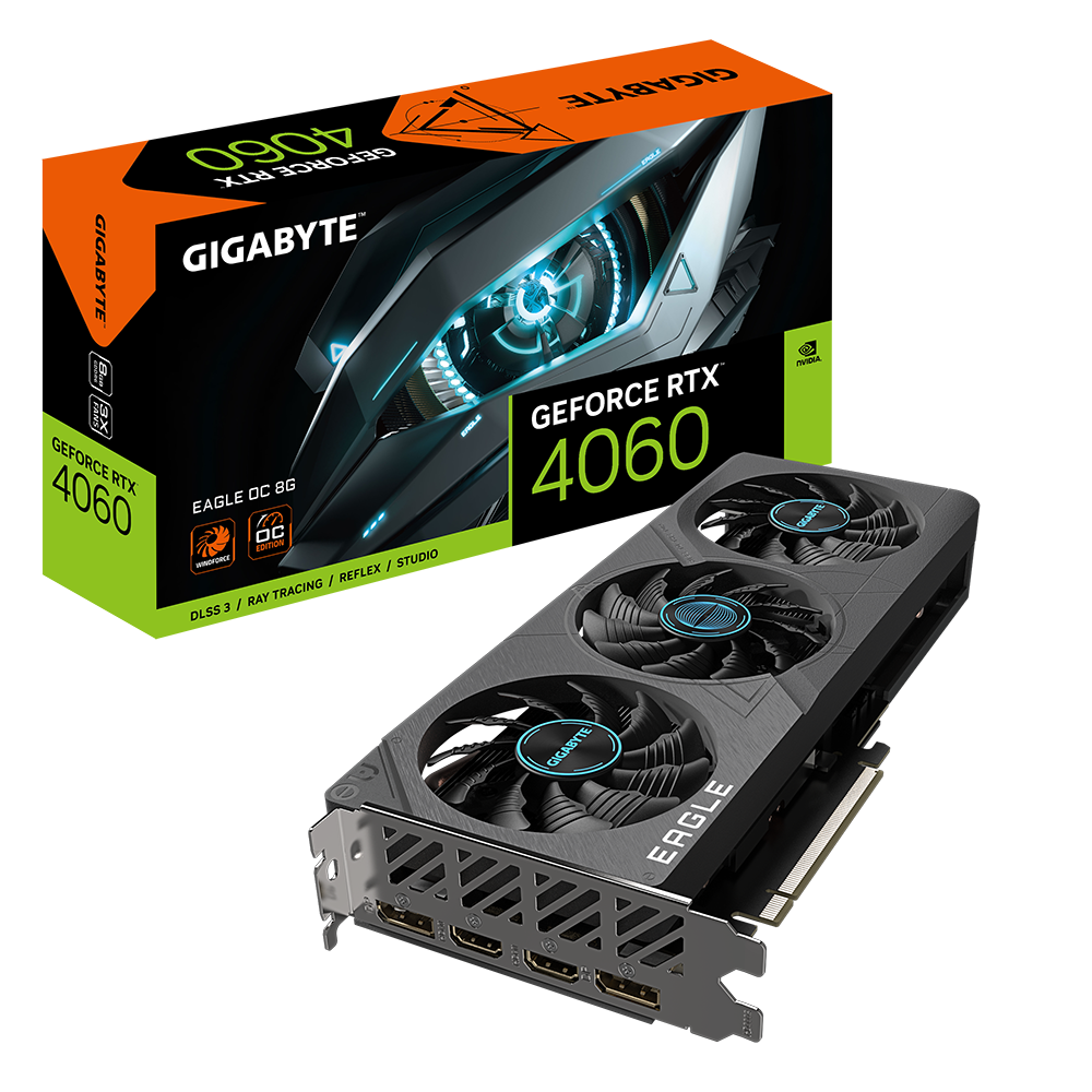 GIGABYTE GeForce RTX™ 4060 EAGLE OC 8G (GV-N4060EAGLE-OC-8GD)