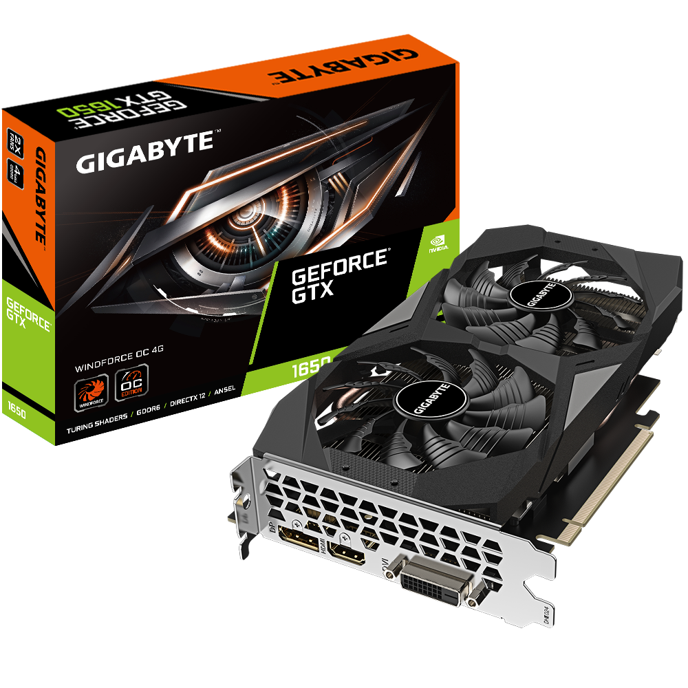 GIGABYTE GeForce® GTX 1650 D6 WINDFORCE OC 4G rev. 3.0 (GV-N1656WF2OC-4GD-3.0)
