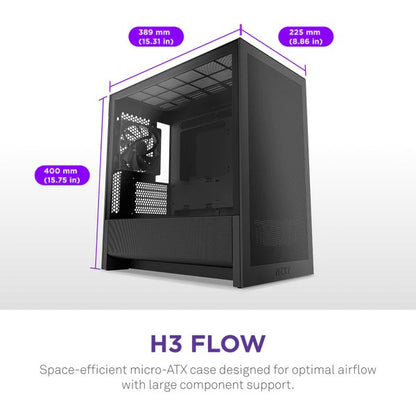 NZXT H3 Flow Black Micro-ATX Airflow Case