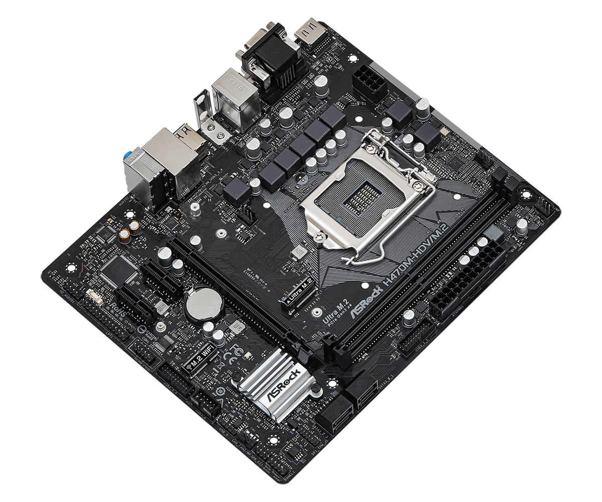 ASRock H470M-HDV/M.2 Supports 10th Gen Intel® Core™ Processors (Socket 1200), Supports DDR4 2933 MHz