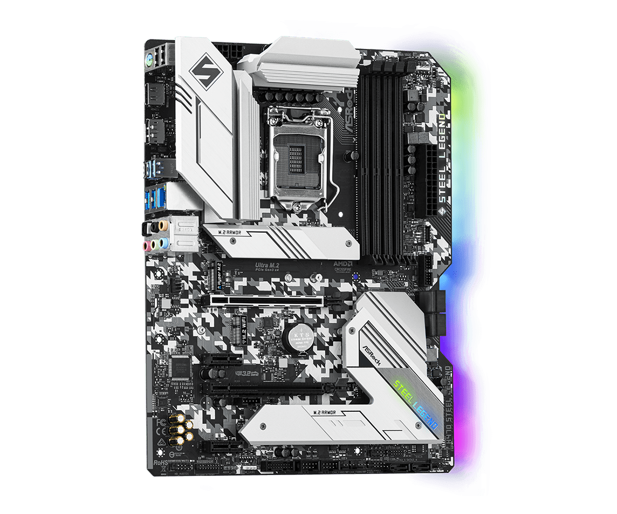 ASRock H470 Steel Legend Supports 10th Gen Intel® Core™ Processors and 11th Gen Intel® Core™ Processors (LGA1200)*, Supports DDR4 2933MHz