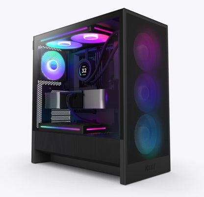 NZXT H5 Flow RGB Black Compact ATX Mid-Tower Airflow Case with RGB Fans (2024 Edition)