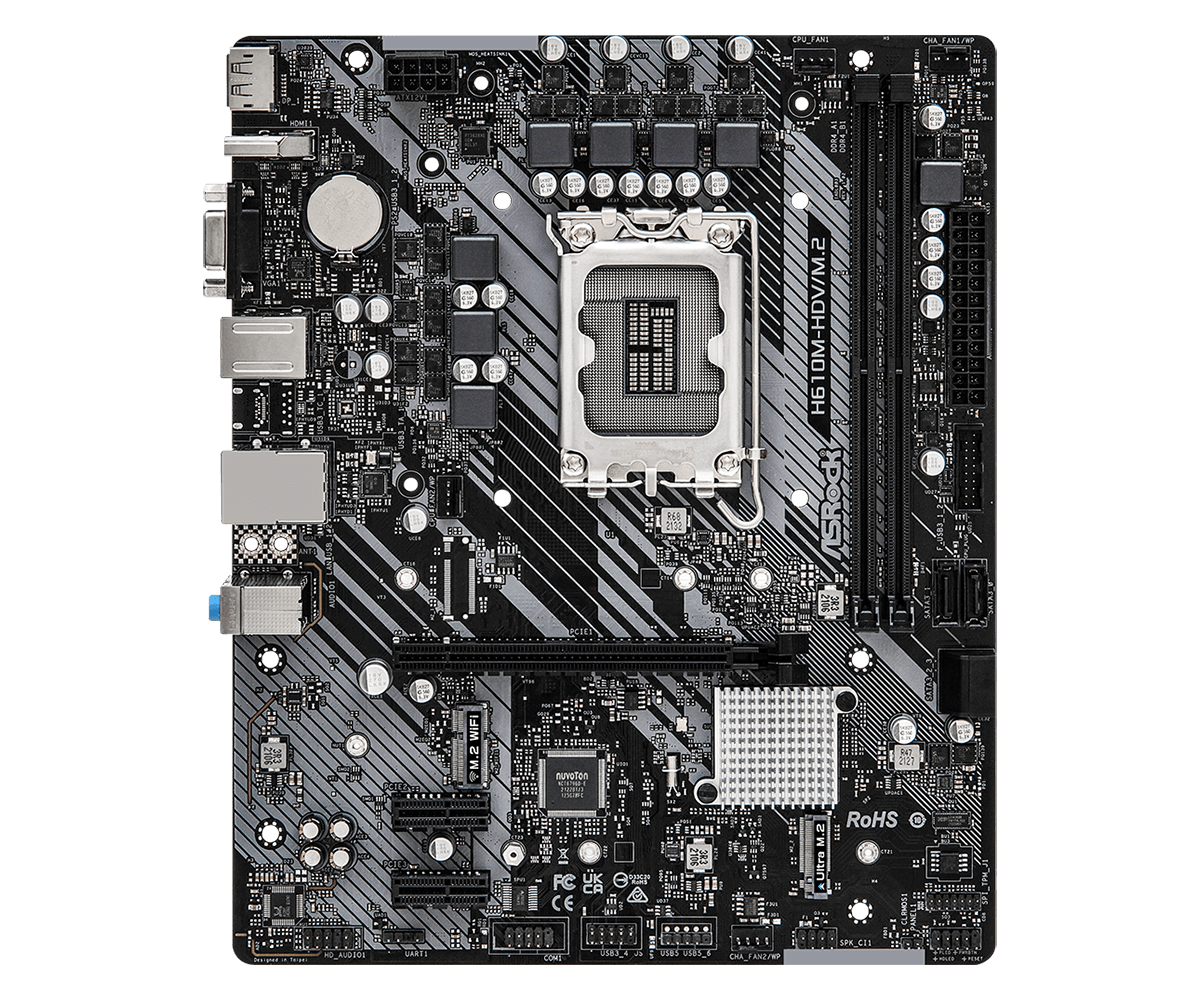 ASRock H610M-HDV/M.2 Supports 13th Gen & 12th Gen and next gen Intel® Core™ Processors (LGA1700), Supports DDR4 3200MHz
