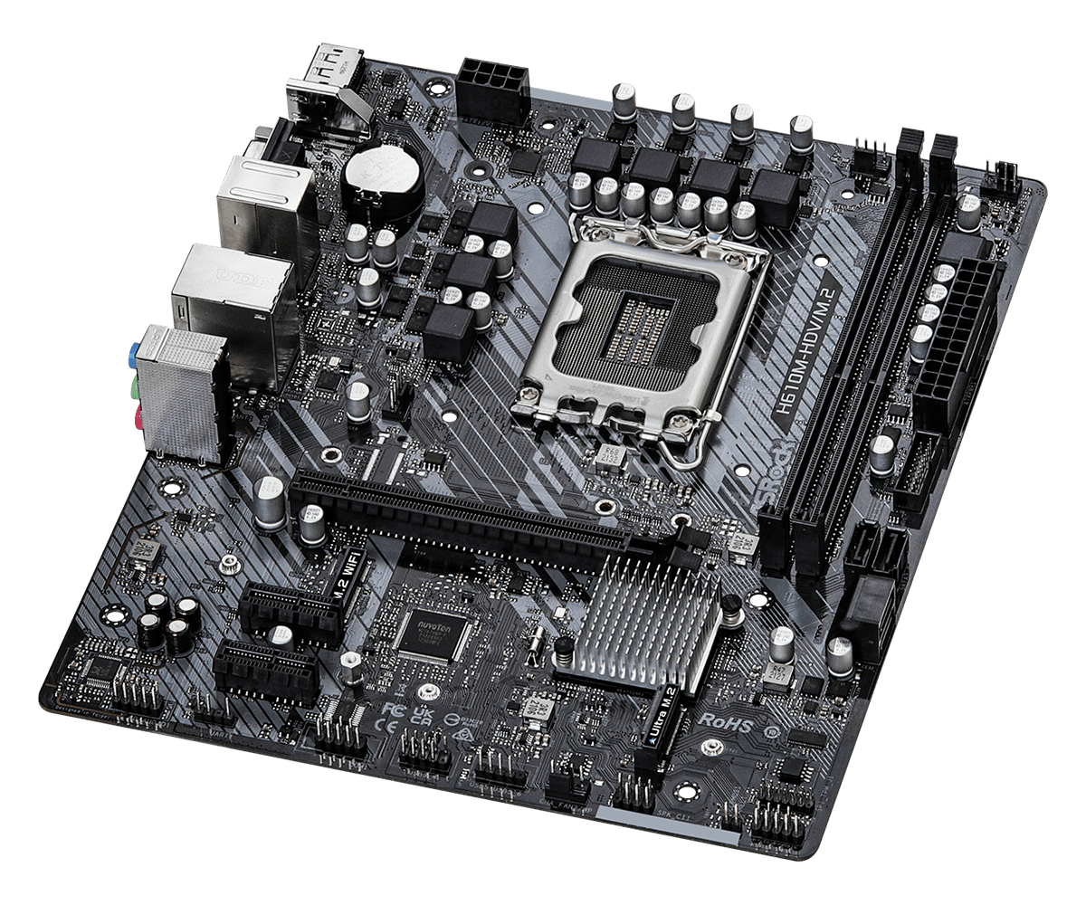 ASRock H610M-HDV/M.2 Supports 13th Gen & 12th Gen and next gen Intel® Core™ Processors (LGA1700), Supports DDR4 3200MHz