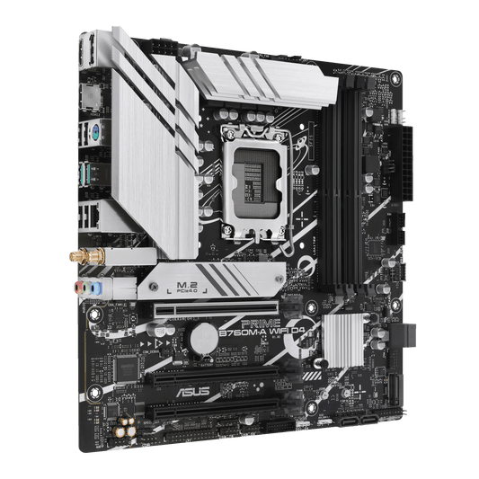ASUS B760M-A WIFI D4,Intel® LGA 1700 Socket: Ready for 13th and 12th Gen Intel® processors, Ultrafast ConnectivityAura Sync RGB Lighting