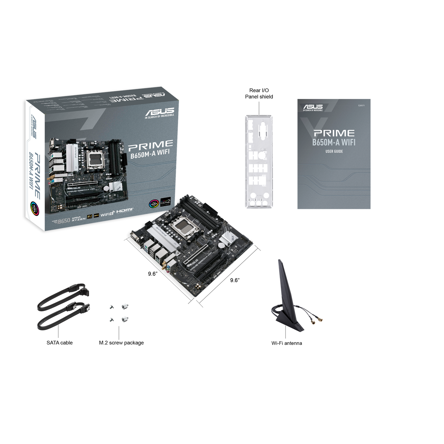 ASUS PRIME B650M-A WIFI,AMD AM5 Socket: Ready for AMD Ryzen™ 7000 Series Desktop Processors,,Wi-Fi 6, M.2 PCIe 5.0, Realtek 2.5Gb Ethernet, USB 3.2 Gen 2 ports, front USB 3.2 Gen 1 Type-C