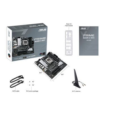 ASUS PRIME B650M-A WIFI,AMD AM5 Socket: Ready for AMD Ryzen™ 7000 Series Desktop Processors,,Wi-Fi 6, M.2 PCIe 5.0, Realtek 2.5Gb Ethernet, USB 3.2 Gen 2 ports, front USB 3.2 Gen 1 Type-C