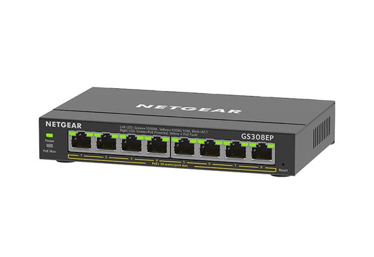 NETGEAR 8-Port PoE+ Gigabit Ethernet Plus Switch 62W (GS308EP-100UKS)