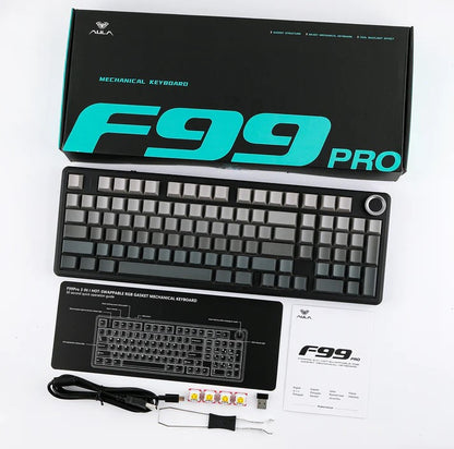 AULA F99 PRO 1800 Layout Gasket-Mounted Triple-Mode Mechanical Keyboard with Knob