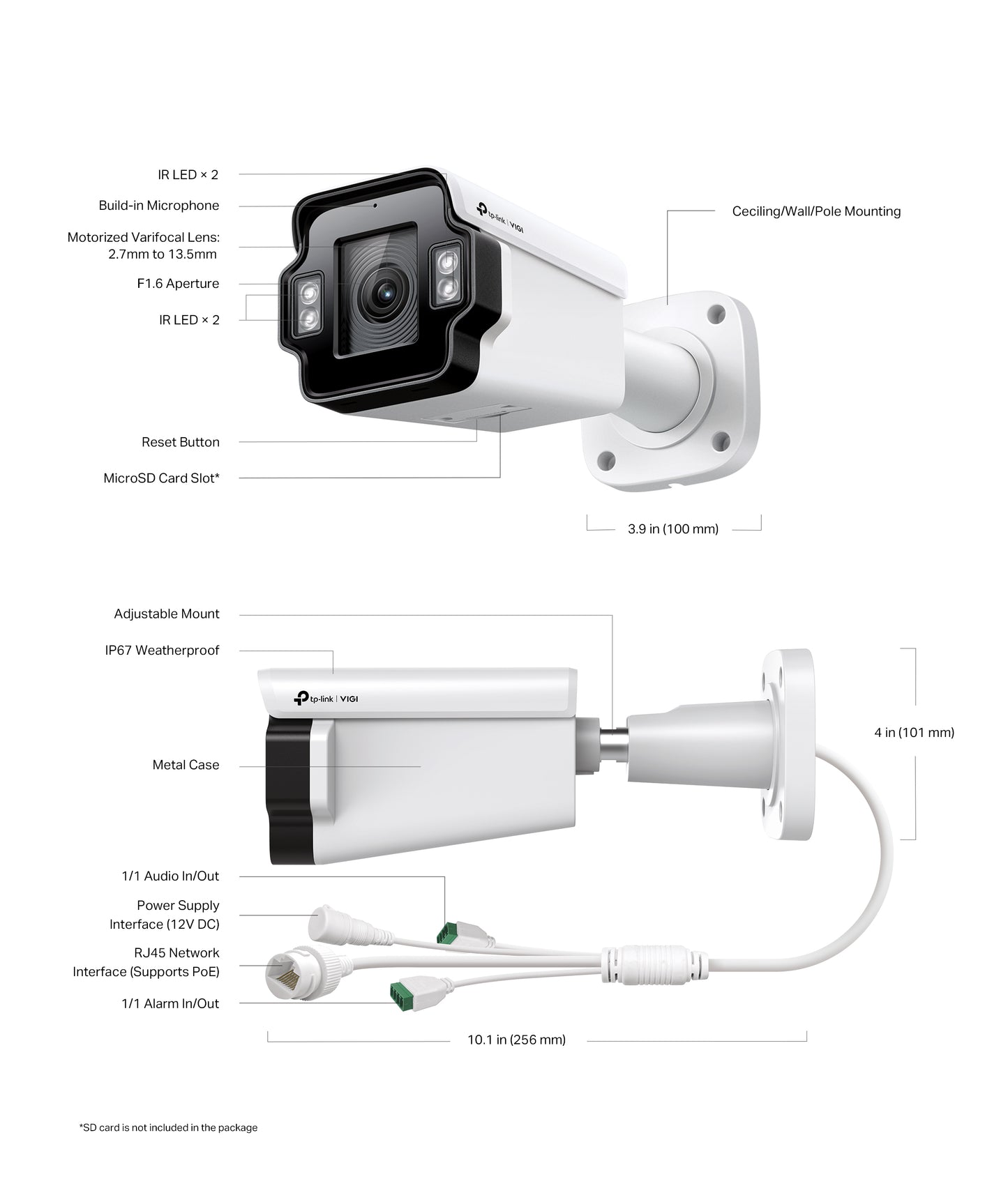 Tp-Link InSight S345ZI I VIGI 4MP Outdoor IR Motorized Varifocal Bullet Network Camera
