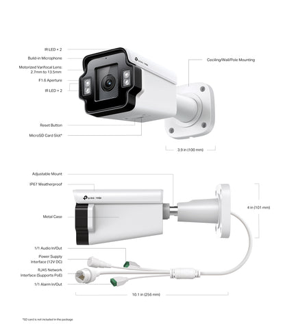 Tp-Link InSight S345ZI I VIGI 4MP Outdoor IR Motorized Varifocal Bullet Network Camera