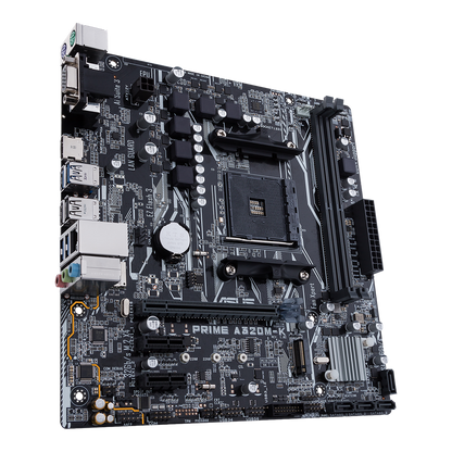 ASUS ASUS MB PRIME A320M-K   AMD AM4 uATX motherboard with LED lighting, DDR4 3200MHz, 32Gb/s M.2, HDMI, SATA 6Gb/s, USB 3.0