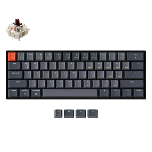 Keychron K12 Wireless RGB Backlight Gateron G Pro Mechanical(Hot-Swappable) Brown Switch (K12H3)