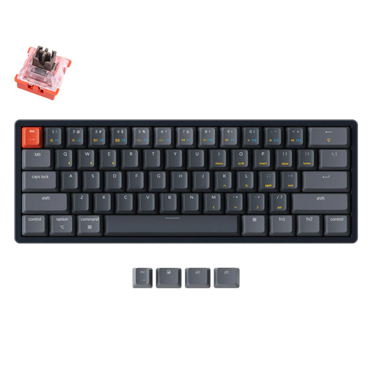 Keychron K12 Wireless Optical (Hot-Swappable) RGB Backlight Aluminum Frame Mechanical Keyboard Brown Switch (K12F3)