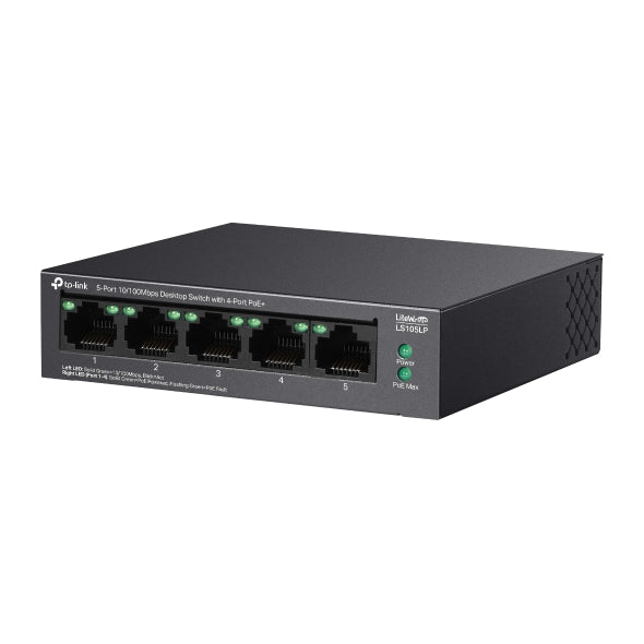 Tp-Link LS105LP I 5-Port 10/100Mbps Desktop Switch with 4-Port PoE+